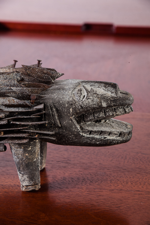 Mid Century Modern Sculpture Metal Animal Hedgehog Wood Hand Carved Original Art - Image 9