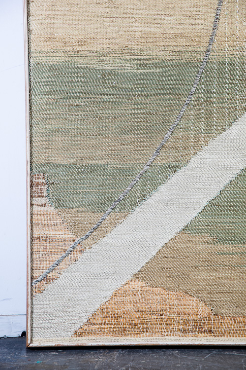 Mid Century Modern Woven Tapestry Art Golden Gate Bridge Original Signed Weaving - Image 7