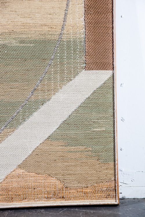 Mid Century Modern Woven Tapestry Art Golden Gate Bridge Original Signed Weaving - Image 4
