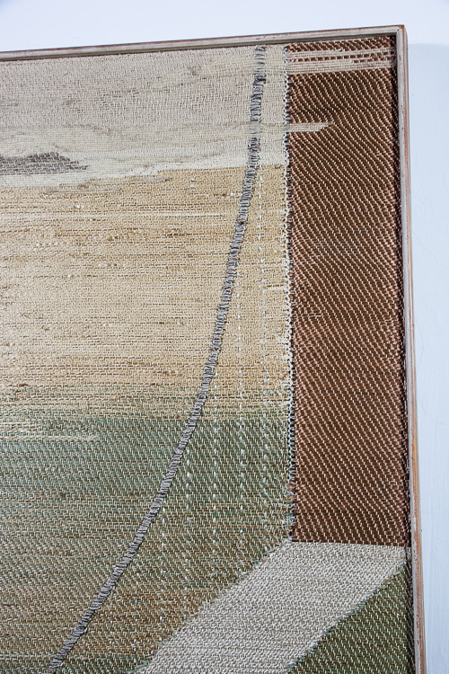 Mid Century Modern Woven Tapestry Art Golden Gate Bridge Original Signed Weaving - Image 2