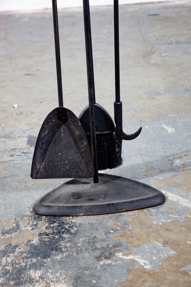Mid Century Modern Fire Tools Metal Brass Pilgrim Seymour Preway Set Stand Gold - Image 10