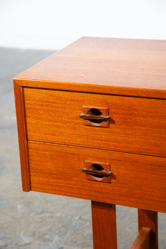 Mid Century Danish Modern Table Entryway Entrance Console Storage Small Vintage Rosewood Teak - Image 9
