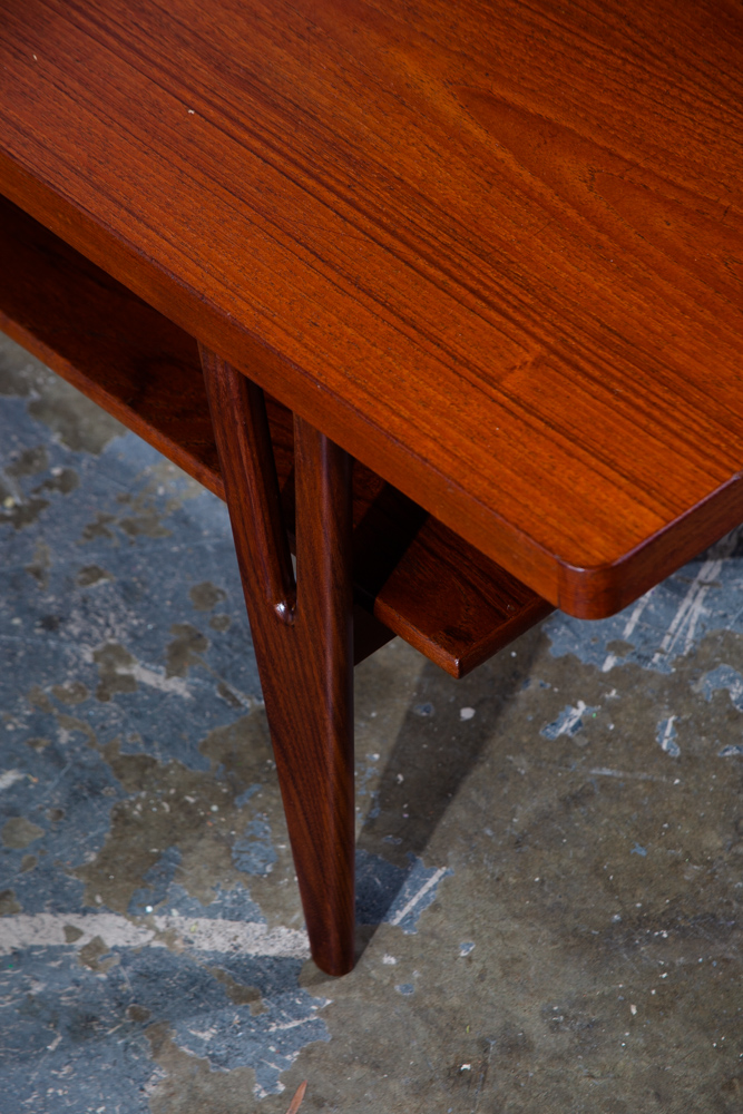 Mid Century Danish Modern Coffee Table Surfboard Shelf Solid Teak Kurt Ostervig for Jason Mobler Restored Vintage - Image 10