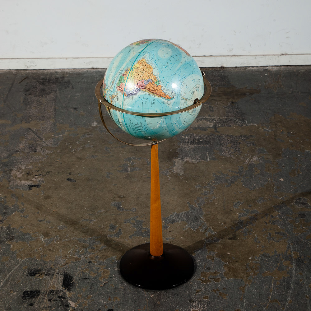 Mid Century Modern Globe Replogle World Nation Series Floor 1960s Wood Vintage - Image 6