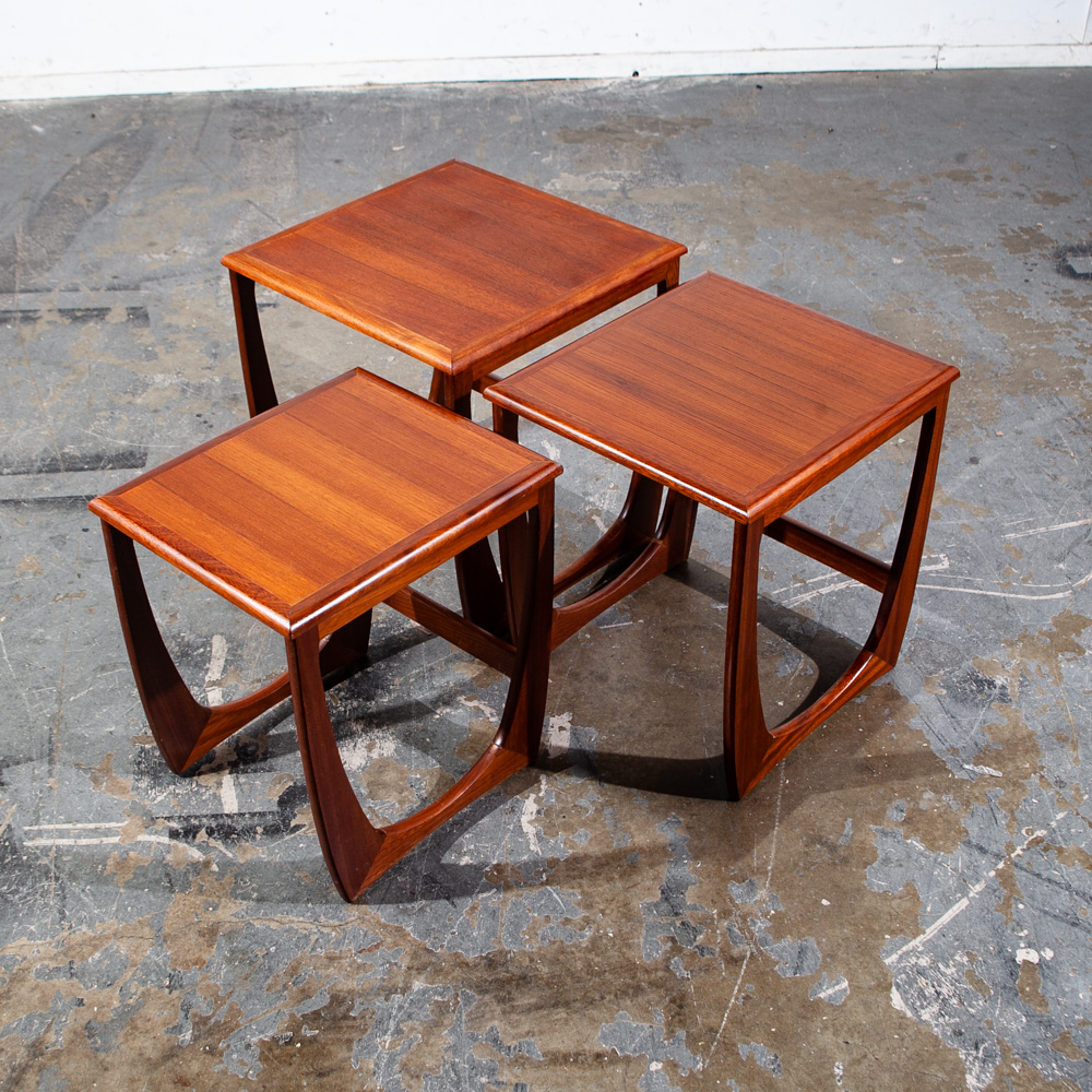 Mid Century Danish Modern Nesting Tables Solid Teak Set 3 G plan Astro MCM End Side Sunelm - Image 8