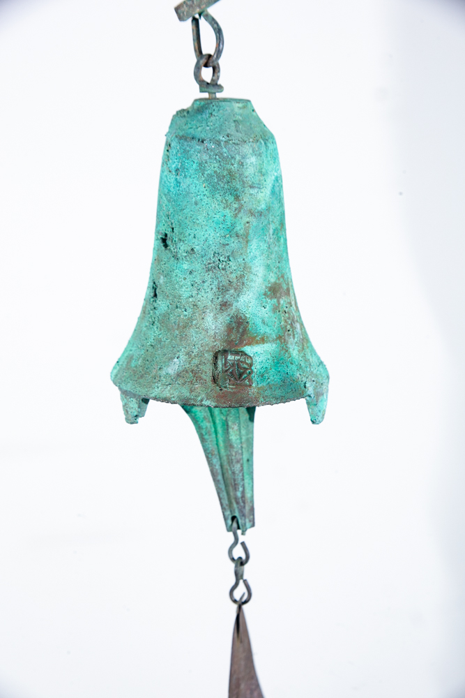 Mid Century Modern Wind Chime Bell Paolo Soleri Cast Bronze Early Signed 23.5 in - Image 3