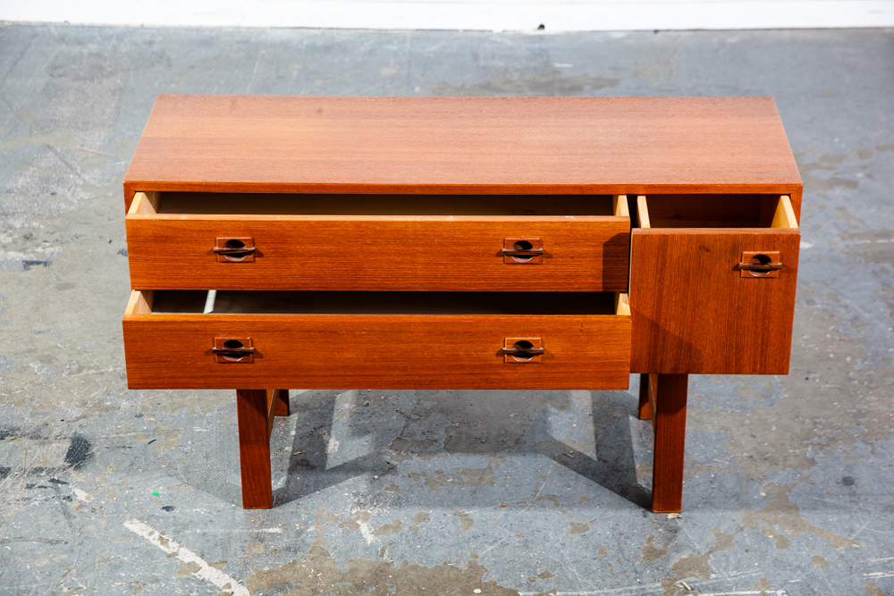 Mid Century Danish Modern Table Entryway Entrance Console Storage Small Vintage Rosewood Teak - Image 3