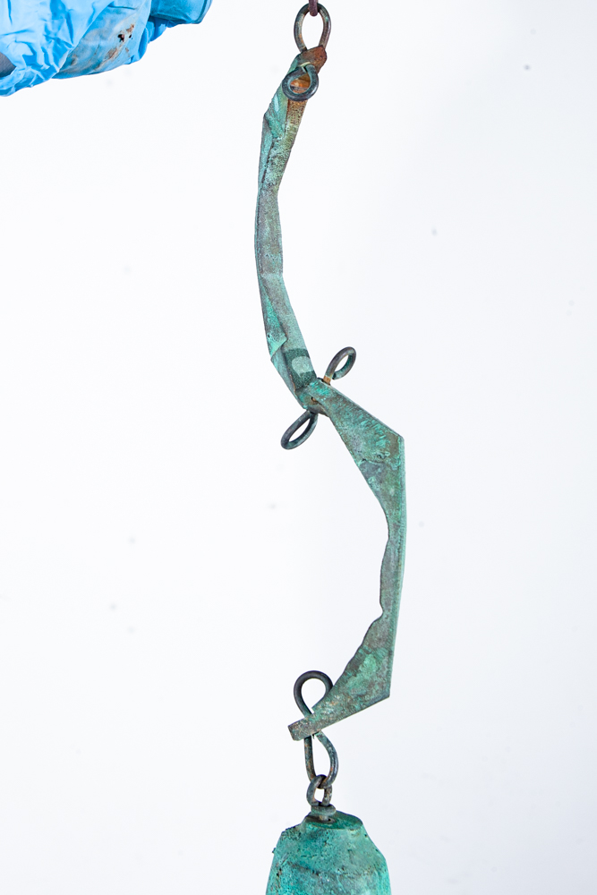 Mid Century Modern Wind Chime Bell Paolo Soleri Cast Bronze Early Signed 23.5 in - Image 4