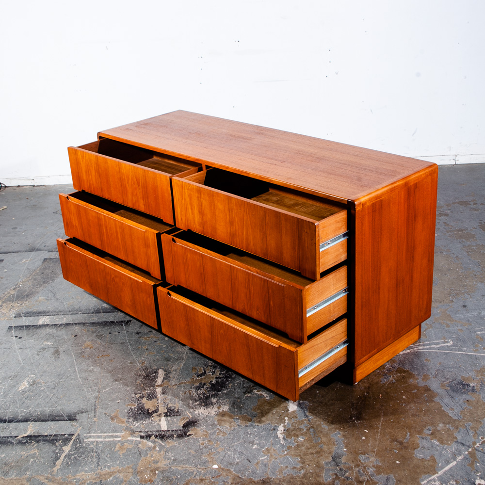 Mid Century Danish Modern Dresser Credenza 6 Drawer Teak Vintage Denmark Low Mcm Lowboy - Image 10
