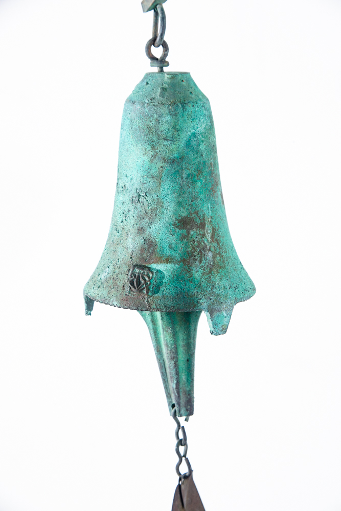 Mid Century Modern Wind Chime Bell Paolo Soleri Cast Bronze Early Signed 23.5 in - Image 7