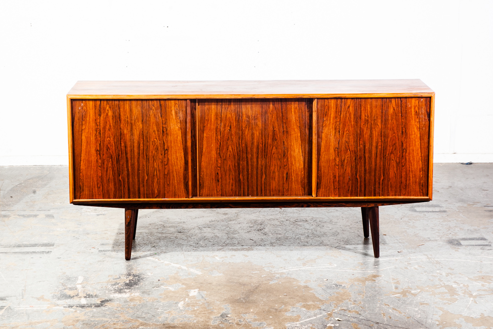 Mid Century Danish Modern Credenza Sideboard Solid Rosewood Drawers Denmark Mcm Vintage Arne Vodder Hans Wegner - Image 2
