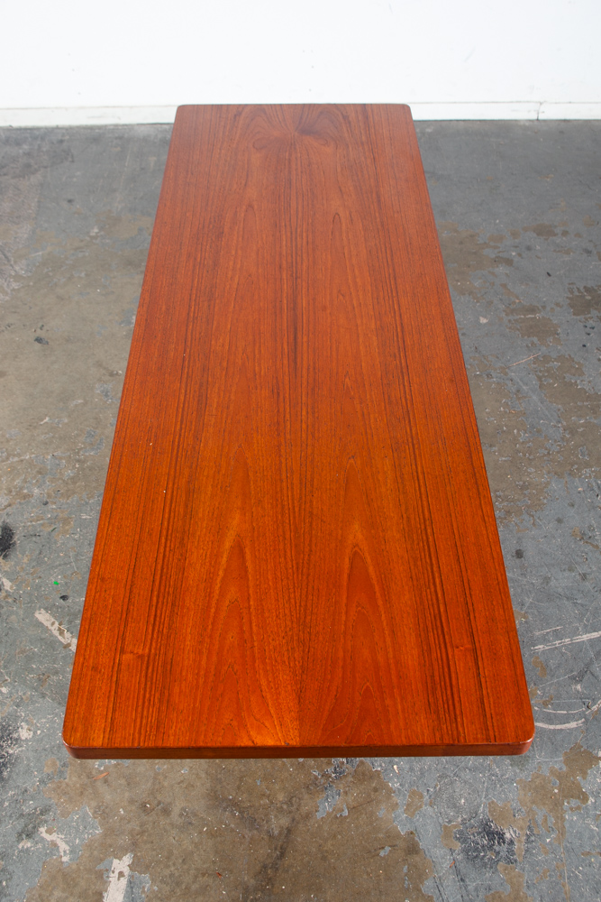 Mid Century Danish Modern Coffee Table Surfboard Shelf Solid Teak Kurt Ostervig for Jason Mobler Restored Vintage - Image 7