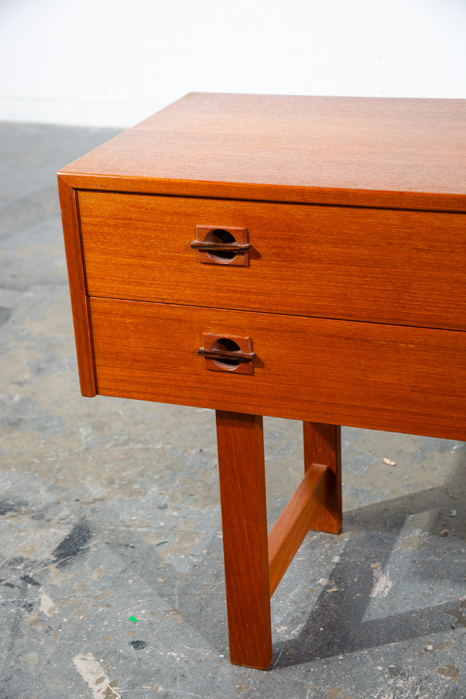 Mid Century Danish Modern Table Entryway Entrance Console Storage Small Vintage Rosewood Teak - Image 7