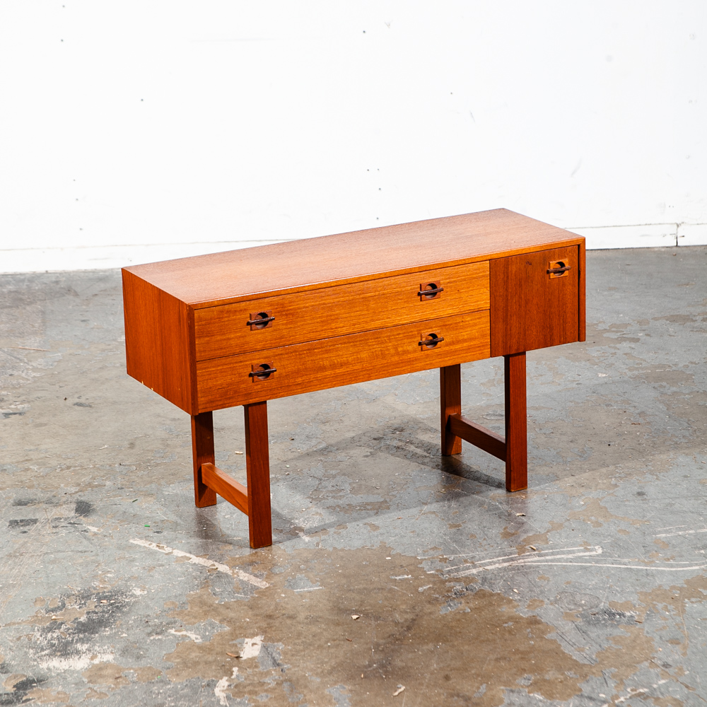 Mid Century Danish Modern Table Entryway Entrance Console Storage Small Vintage Rosewood Teak