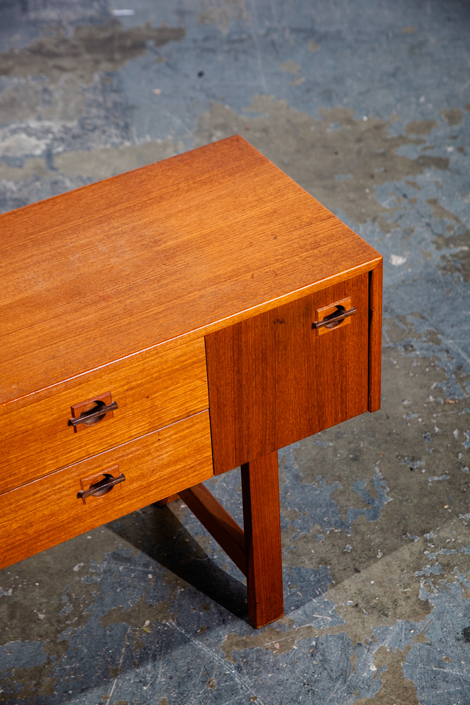 Mid Century Danish Modern Table Entryway Entrance Console Storage Small Vintage Rosewood Teak - Image 8