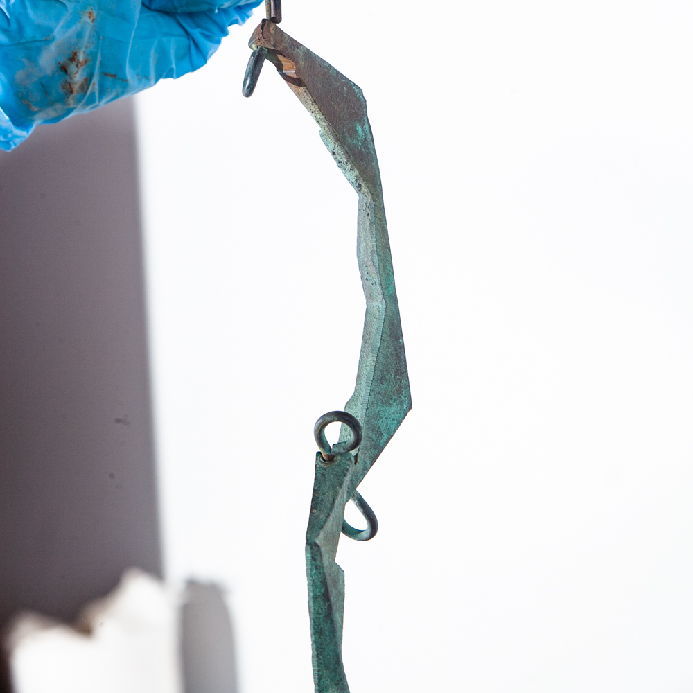 Mid Century Modern Wind Chime Bell Paolo Soleri Cast Bronze Early Signed 23.5 in - Image 8