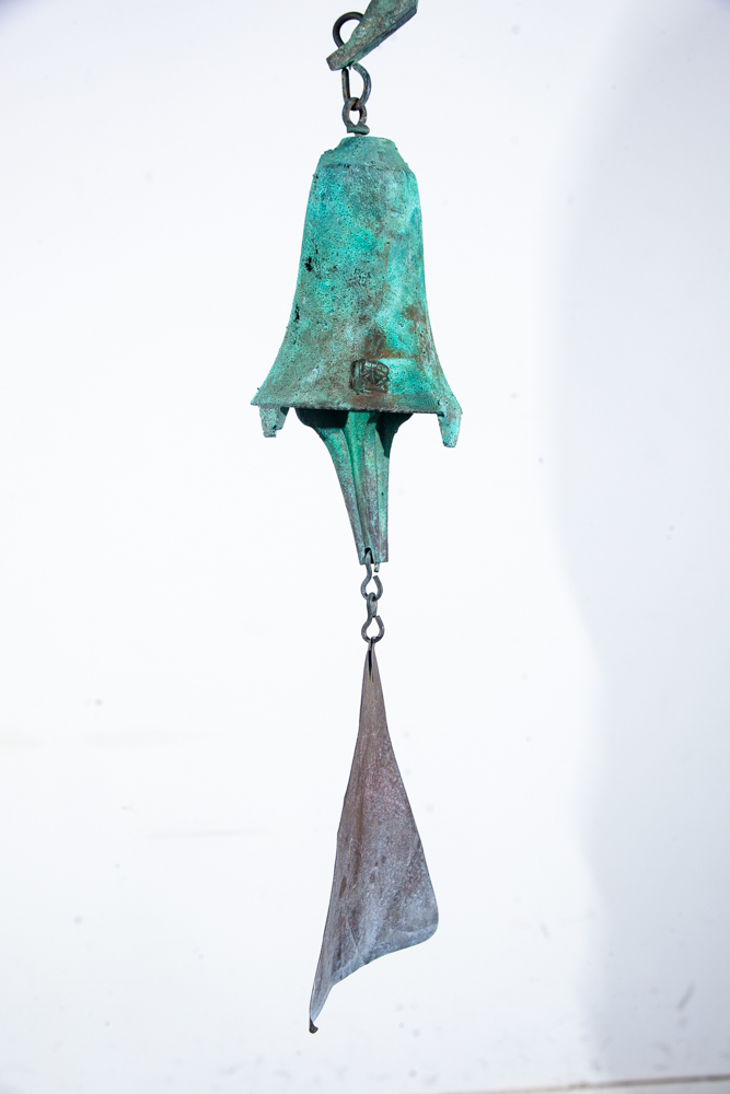 Mid Century Modern Wind Chime Bell Paolo Soleri Cast Bronze Early Signed 23.5 in - Image 2