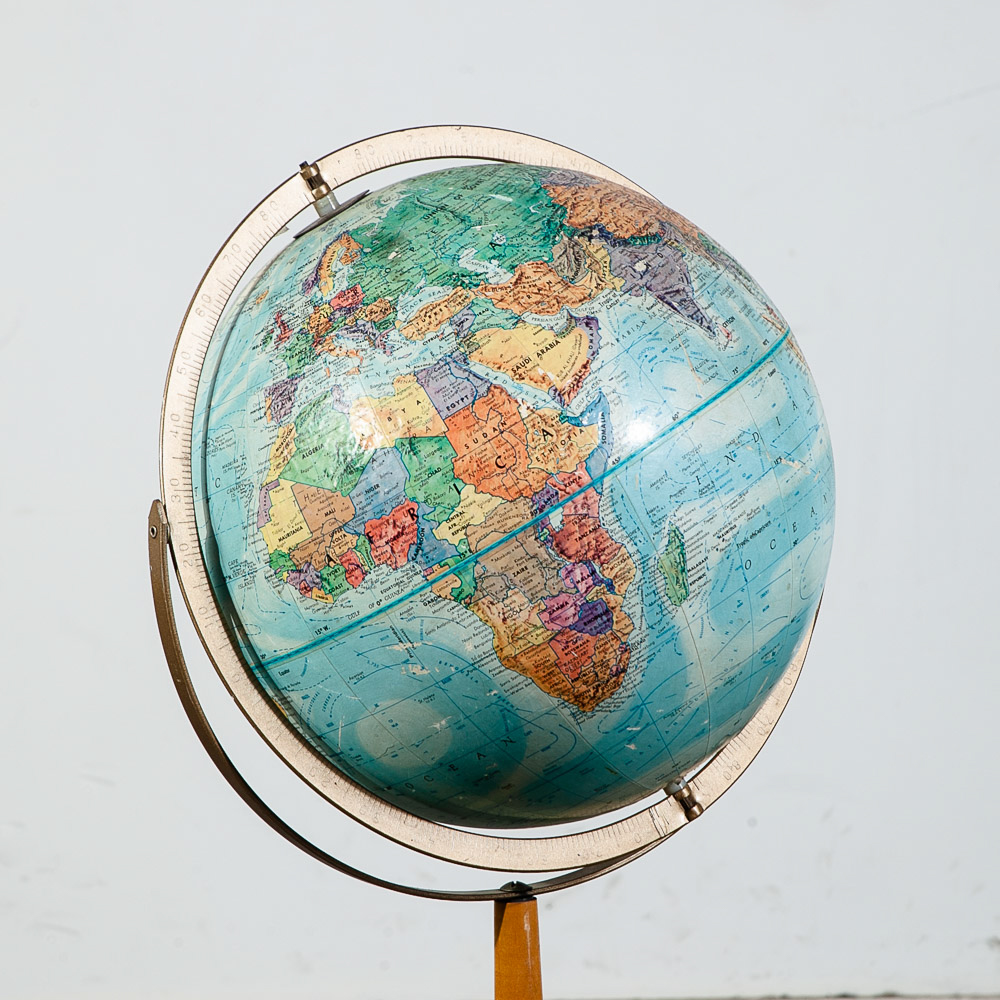 Mid Century Modern Globe Replogle World Nation Series Floor 1960s Wood Vintage - Image 7