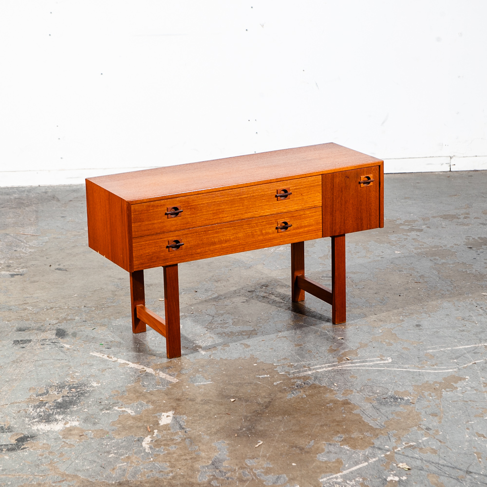 Mid Century Danish Modern Table Entryway Entrance Console Storage Small Vintage Rosewood Teak - Image 4