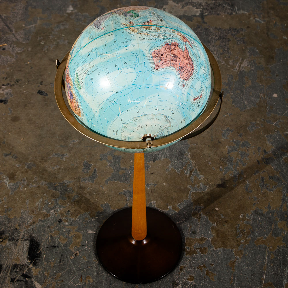 Mid Century Modern Globe Replogle World Nation Series Floor 1960s Wood Vintage - Image 5