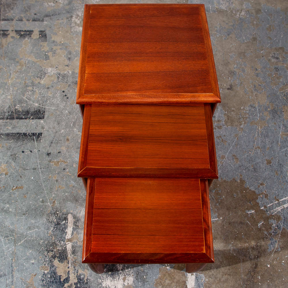 Mid Century Danish Modern Nesting Tables Solid Teak Set 3 G plan Astro MCM End Side Sunelm - Image 10