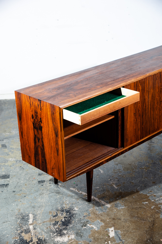 Mid Century Danish Modern Credenza Sideboard Solid Rosewood Drawers Denmark Mcm Vintage Arne Vodder Hans Wegner - Image 8