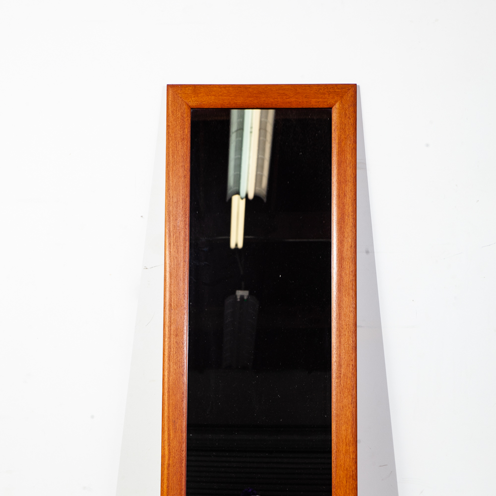 Mid Century Danish Modern Mirror Wall Hanging Bathroom Vanity Solid Teak Wood 48 H x 18 W - Image 8