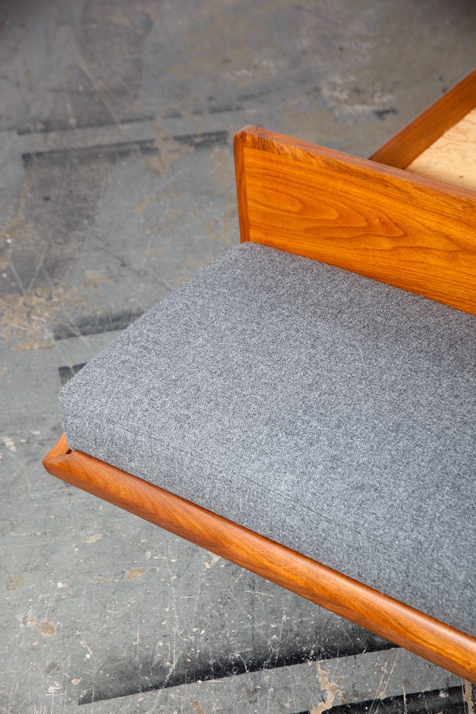 Mid Century Modern Bedframe Bed Head Board Queen Solid Walnut Floating Danish Denmark Bench Cushion Vintage Custom - Image 8
