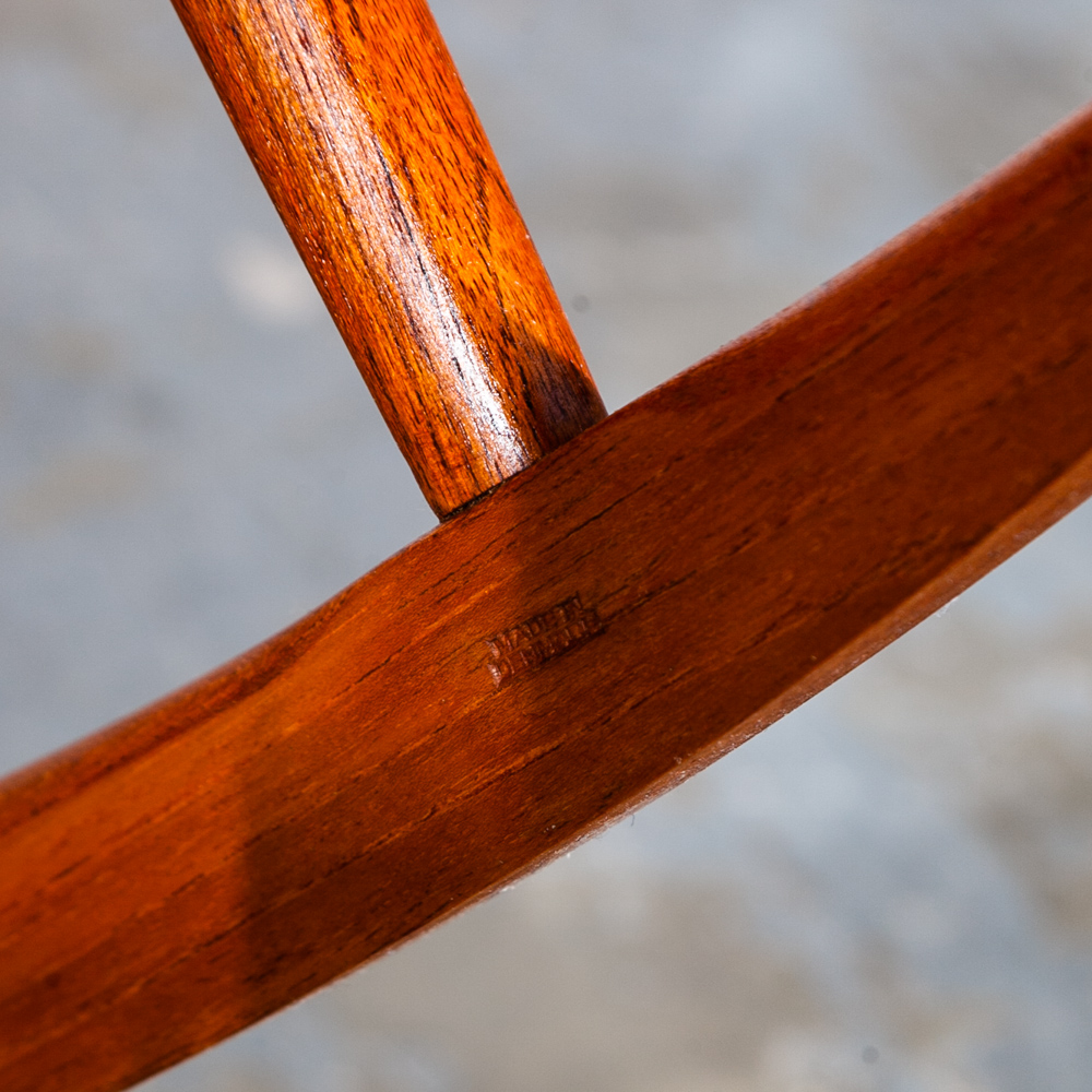 Mid Century Danish Modern Rocking Chair Teak Georg Jensen 97 Rocker Grey Black Tønder Møbelværk Denmark - Image 12