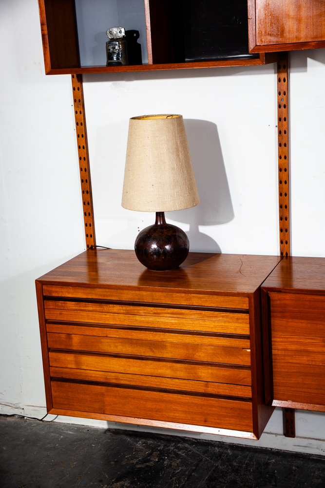 Mid Century Danish Modern Wall Unit Poul Cadovius Cado System Teak Wood 3 Bay Modular Denmark Dowel - Image 4