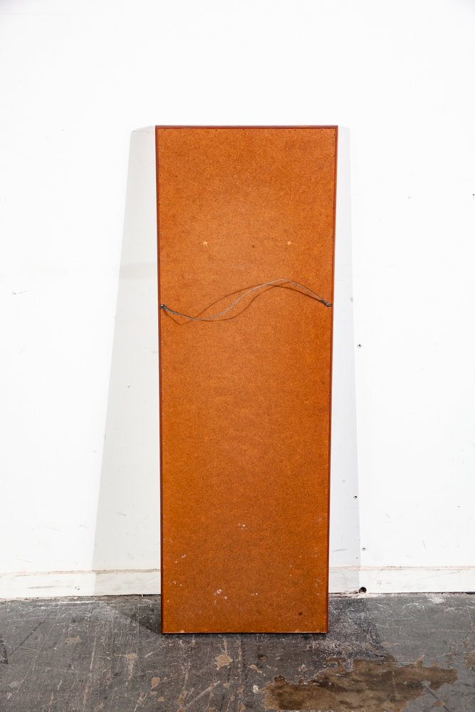 Mid Century Danish Modern Mirror Wall Hanging Bathroom Vanity Solid Teak Wood Denmark Large 44 H x 15 W - Image 6