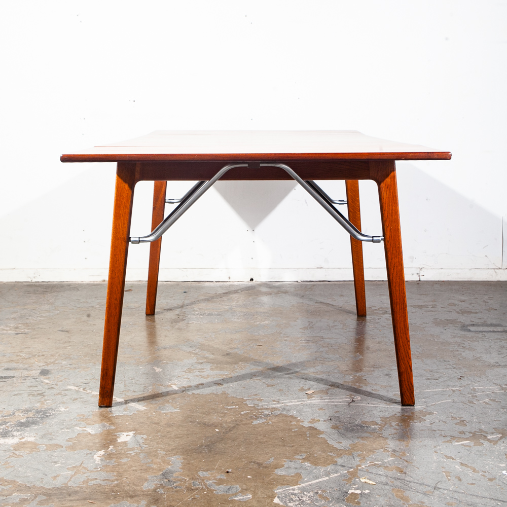 Mid Century Danish Modern Dining Table Teak Borge Mogensen Soborg Mobler #162 Extension Leaf x2 Kitchen Writing - Image 7