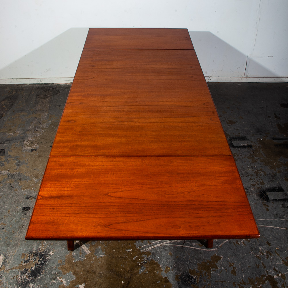 Mid Century Danish Modern Dining Table Teak Borge Mogensen Soborg Mobler #162 Extension Leaf x2 Kitchen Writing - Image 4