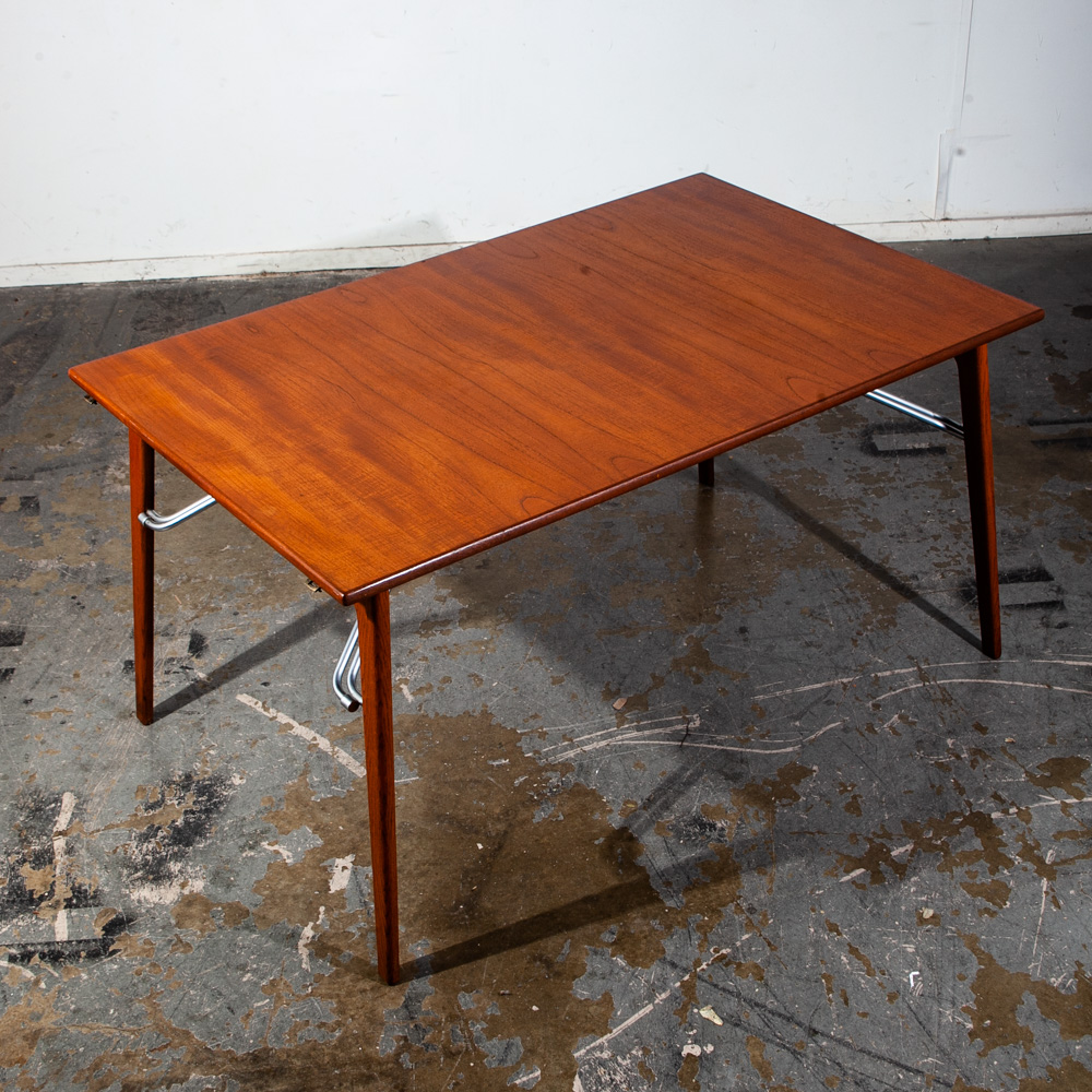 Mid Century Danish Modern Dining Table Teak Borge Mogensen Soborg Mobler #162 Extension Leaf x2 Kitchen Writing - Image 2