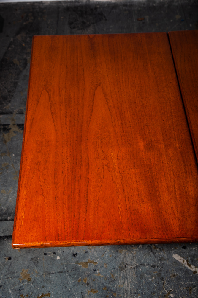 Mid Century Danish Modern Dining Table Teak Borge Mogensen Soborg Mobler #162 Extension Leaf x2 Kitchen Writing - Image 8