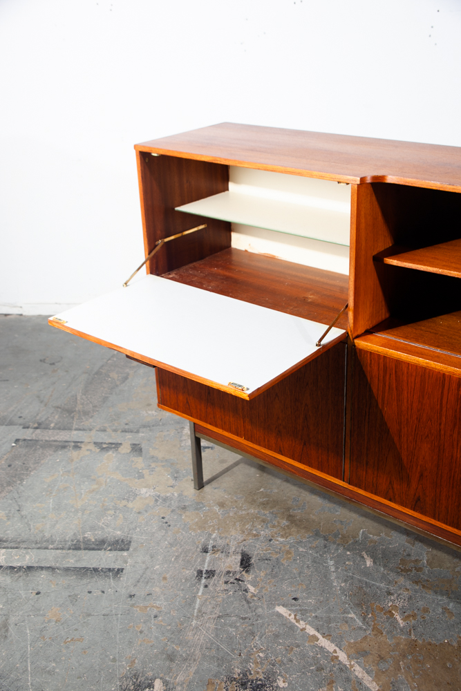 Mid Century Danish Modern Credenza Sideboard Teak Solid Rosewood Metal Cabinet Vintage Dutch Scandanavian - Image 9
