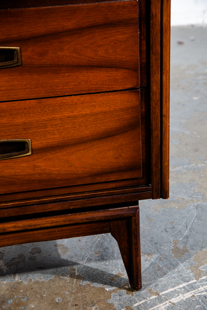 Mid Century Modern Nightstand End Side Table Two Drawers Lane Shelf Vintage Mcm - Image 8