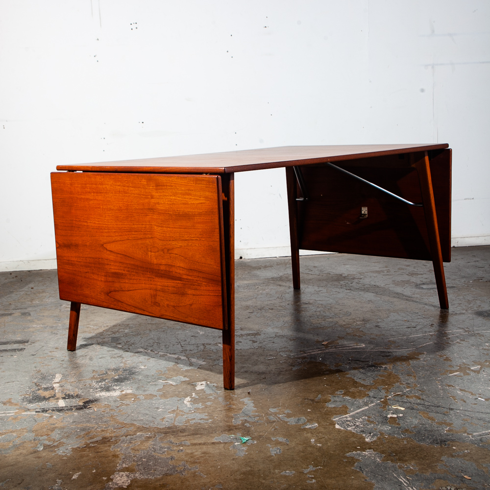 Mid Century Danish Modern Dining Table Teak Borge Mogensen Soborg Mobler #162 Extension Leaf x2 Kitchen Writing - Image 3