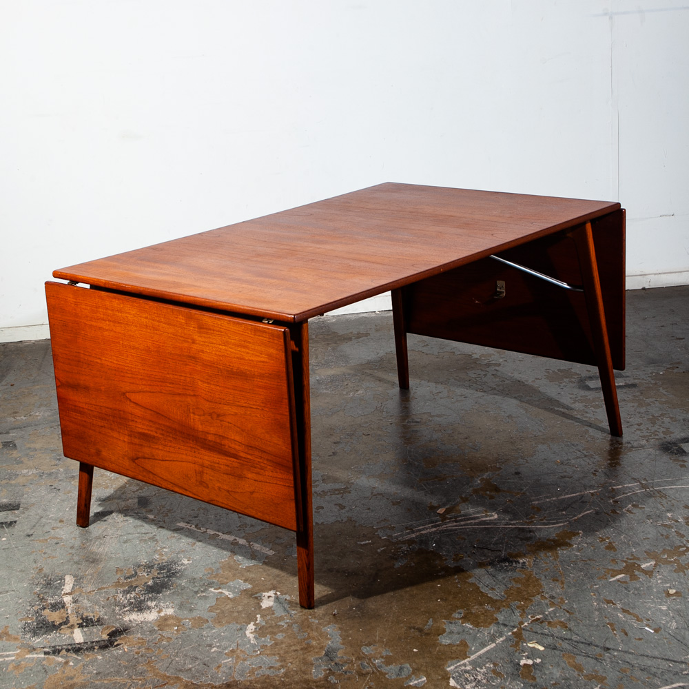 Mid Century Danish Modern Dining Table Teak Borge Mogensen Soborg Mobler #162 Extension Leaf x2 Kitchen Writing