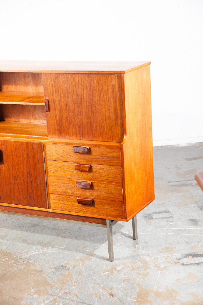 Mid Century Danish Modern Credenza Sideboard Teak Solid Rosewood Metal Cabinet Vintage Dutch Scandanavian - Image 6