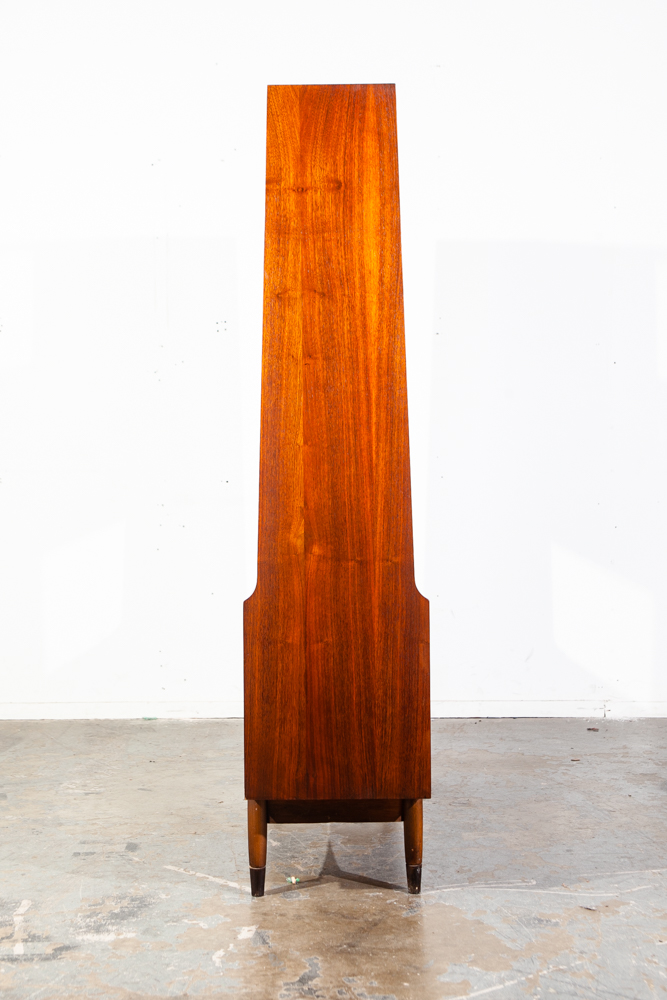 Mid Century Modern Room Divider Wall Unit Credenza Cabinet Walnut Vintage Danish Fold Down Desk - Image 4