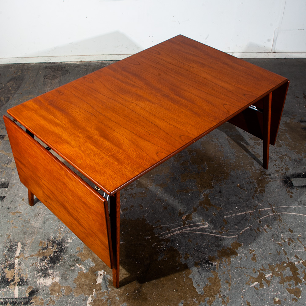 Mid Century Danish Modern Dining Table Teak Borge Mogensen Soborg Mobler #162 Extension Leaf x2 Kitchen Writing - Image 5