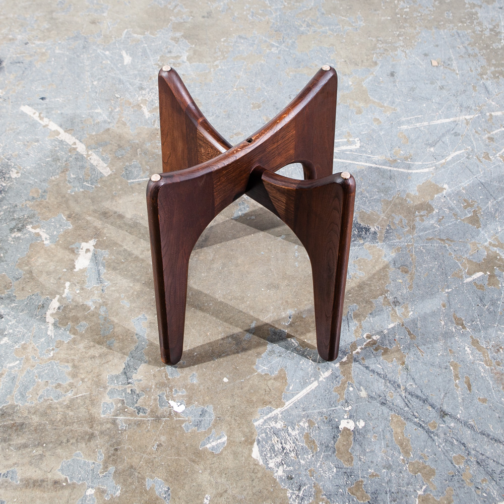 Mid Century Modern Side Table End Wood Kroehler Adrian Pearsall Nightstand Mcm Glass - Image 2