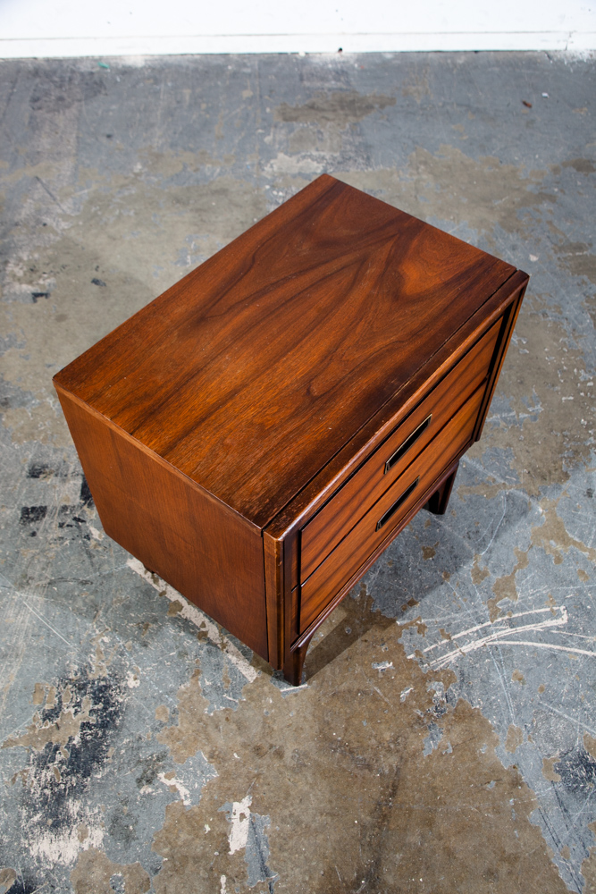 Mid Century Modern Nightstand End Side Table Two Drawers Lane Shelf Vintage Mcm - Image 10