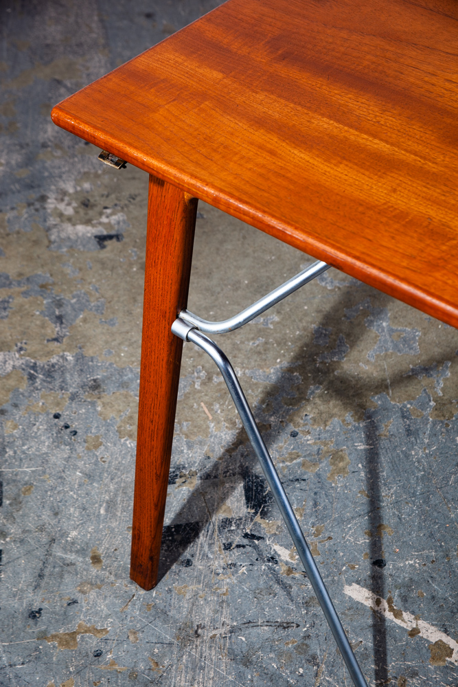 Mid Century Danish Modern Dining Table Teak Borge Mogensen Soborg Mobler #162 Extension Leaf x2 Kitchen Writing - Image 9
