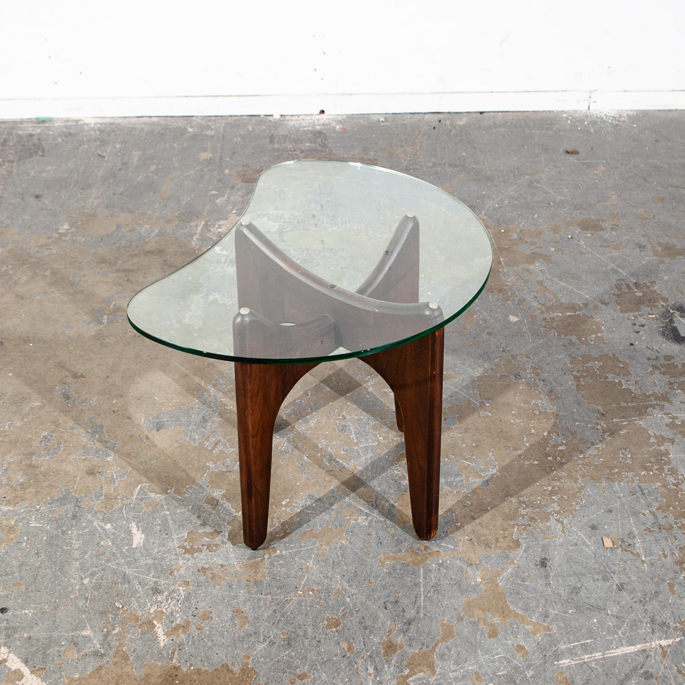 Mid Century Modern Side Table End Wood Kroehler Adrian Pearsall Nightstand Mcm Glass