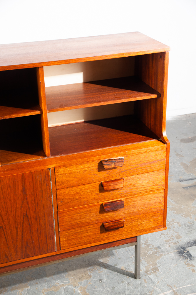 Mid Century Danish Modern Credenza Sideboard Teak Solid Rosewood Metal Cabinet Vintage Dutch Scandanavian - Image 7