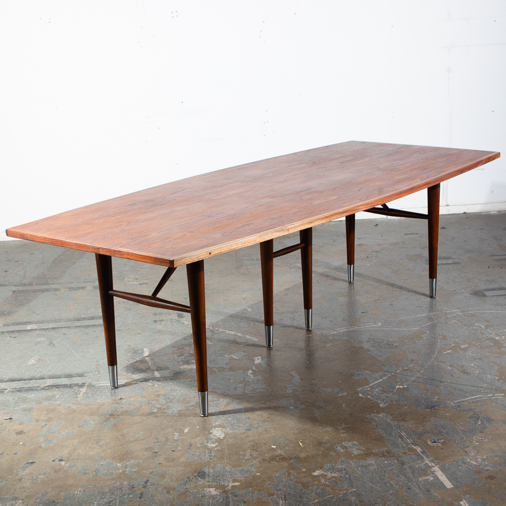 Mid Century Modern Conference Table Walnut Dining 96 in. Large Sligh Lowry Mcm Vintage Denmark - Image 2