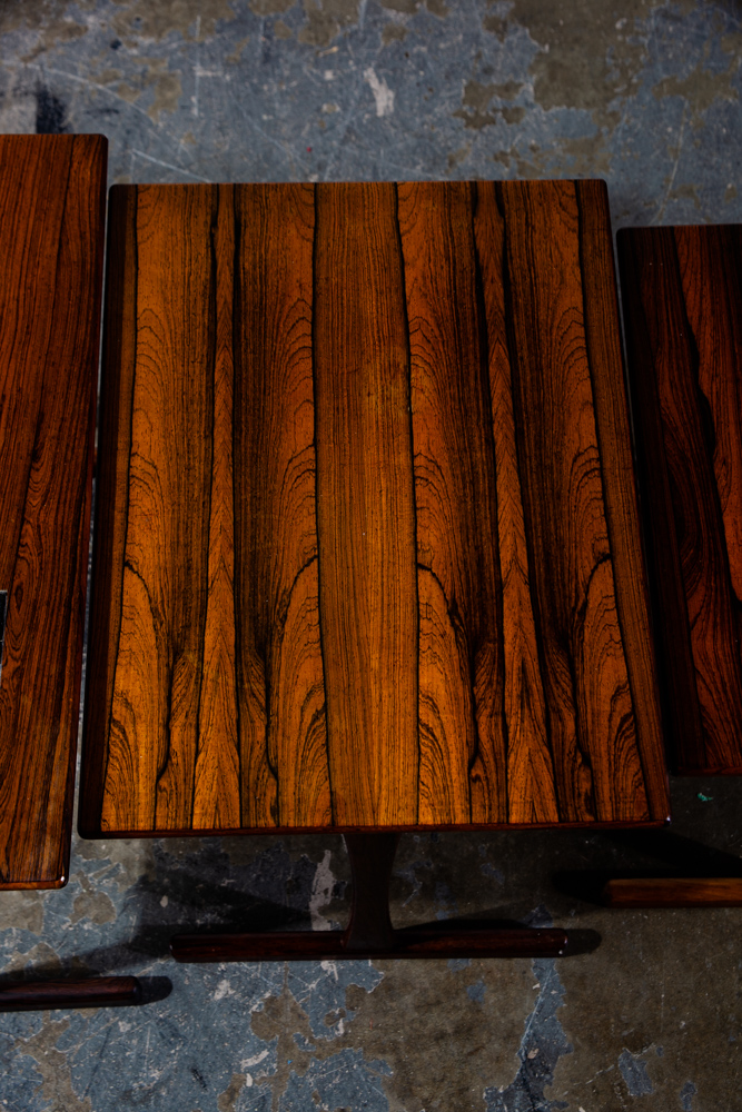 Mid Century Danish Modern Nesting Tables Kai Kristiansen Brazilian Rosewood Tile Vildbjerg End Side - Image 10