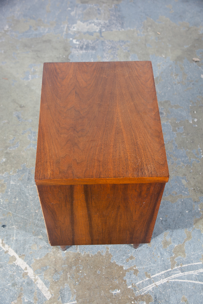 Mid Century Modern Walnut Nightstand Single End Side Table Drawer American Design Wood - Image 5